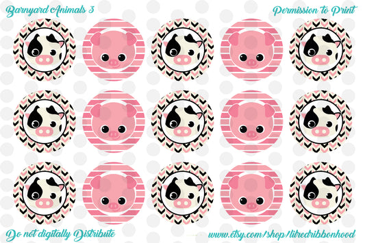 Printable Bottle Cap Images Barnyard 3