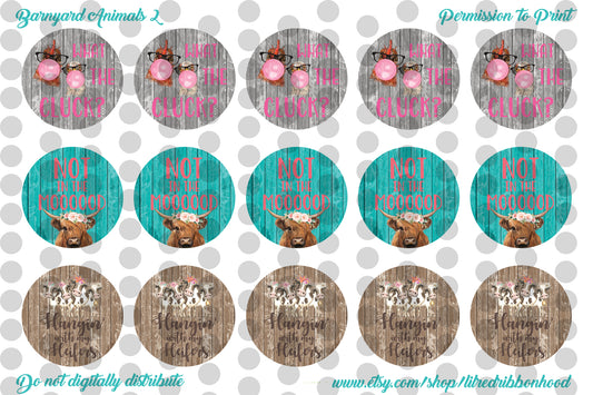 Printable Bottle Cap Images Barnyard 2