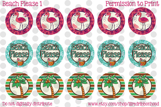 Printable Bottle Cap Images Beach Please