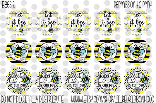 Printable Bottle Cap Images Bees