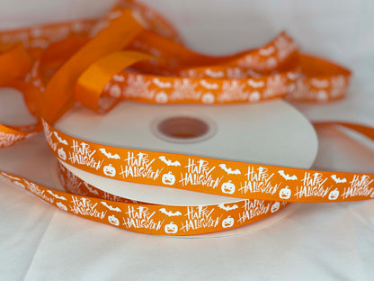 5 Yards 7/8" Happy Halloween Ribbon