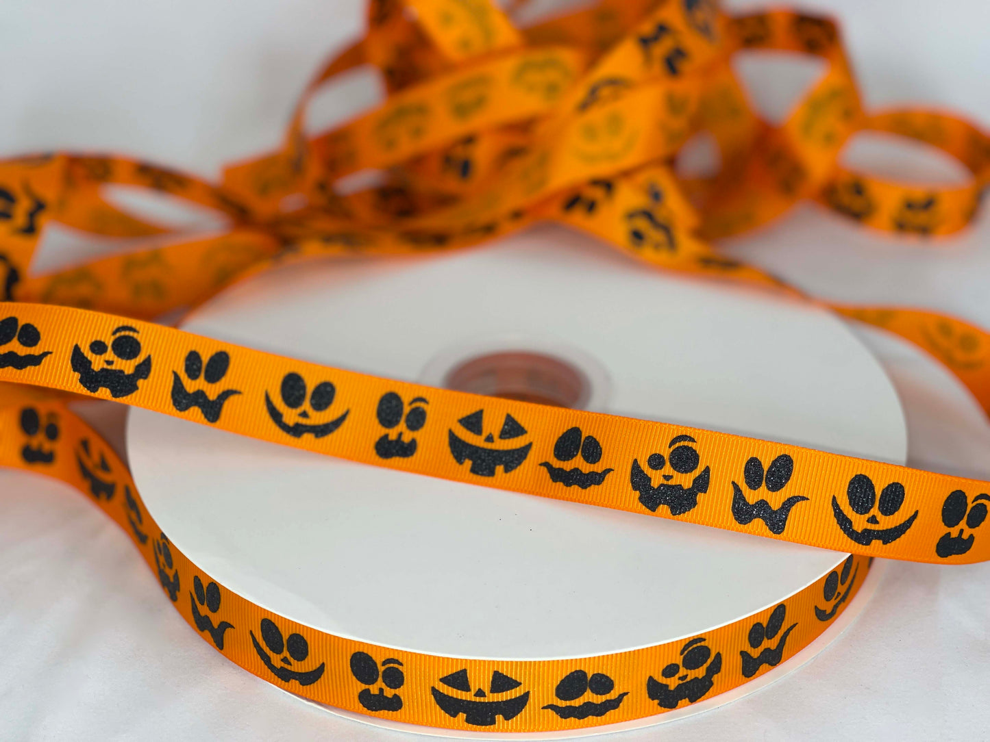 5 yards 7/8" Jack-O-Lantern Faces