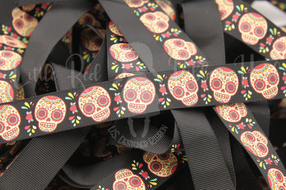 5 Yards 7/8" Sugar Skull Ribbon